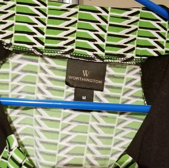 Green & black blouse - Picture 2 of 2